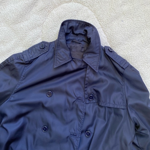Prada Deep Blue Nylon Trench Coat, Large, EUC - Picture 12 of 16